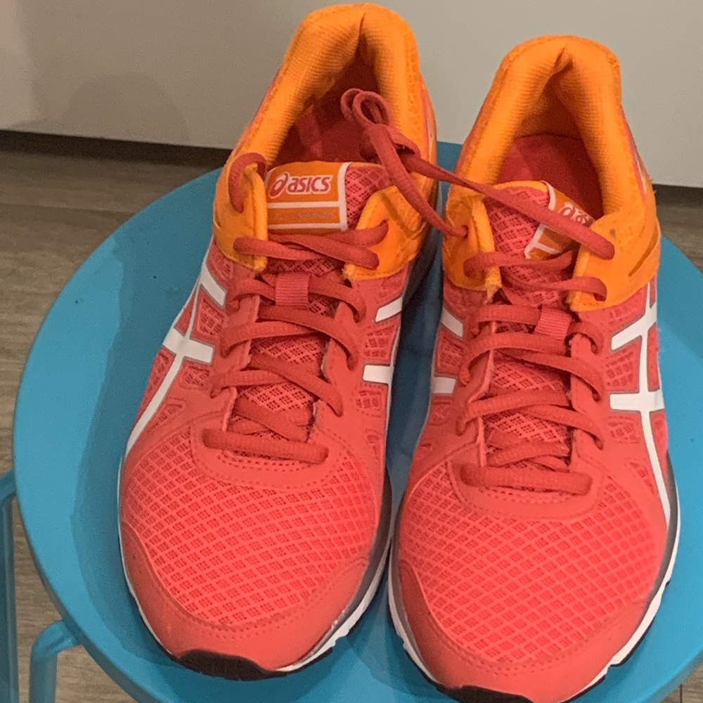 Asics Fiery Pinkish Red and Bright Orange Sneakers